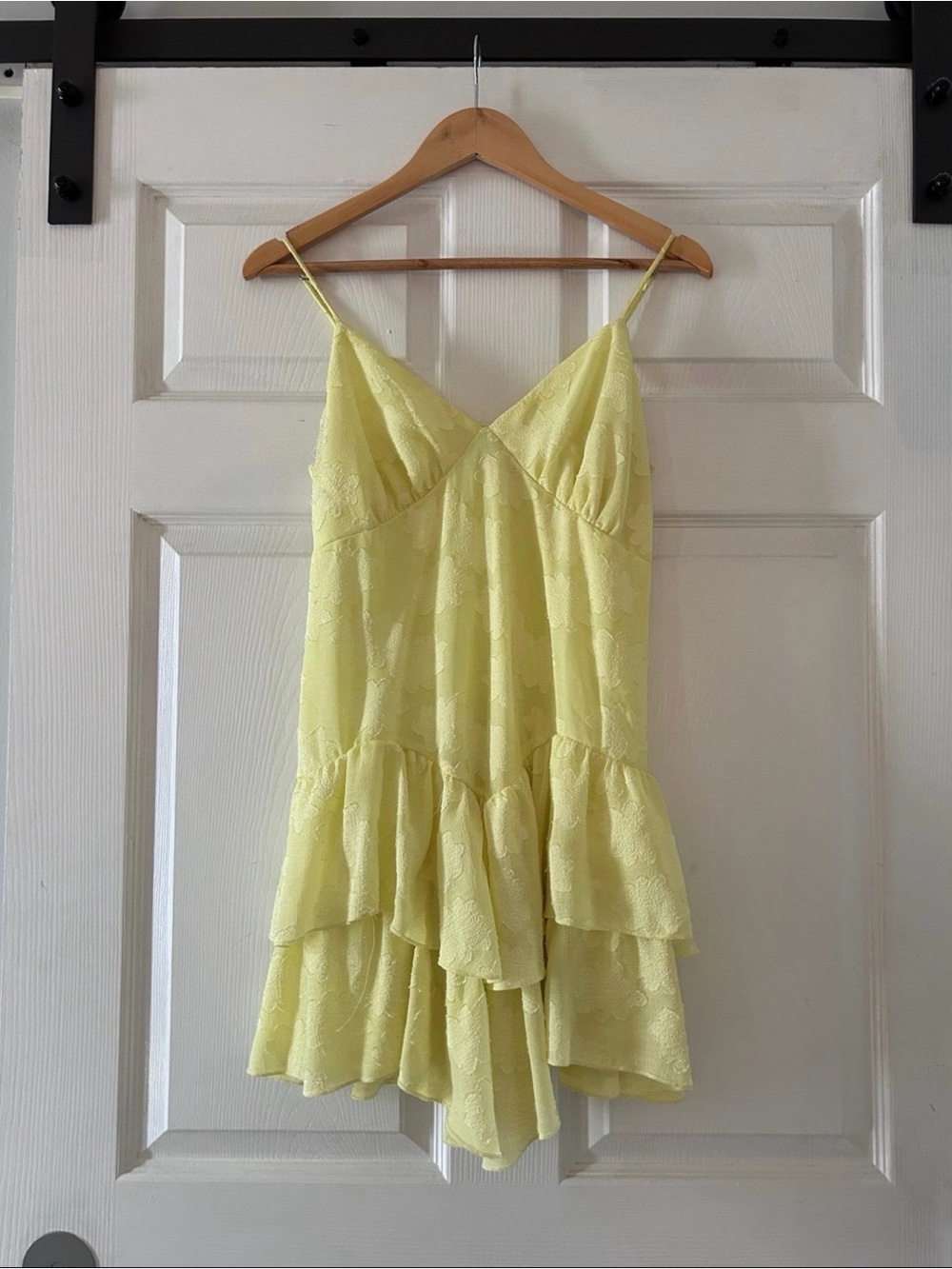 Target Yellow Asymmetrical Ruffle Slip Dress